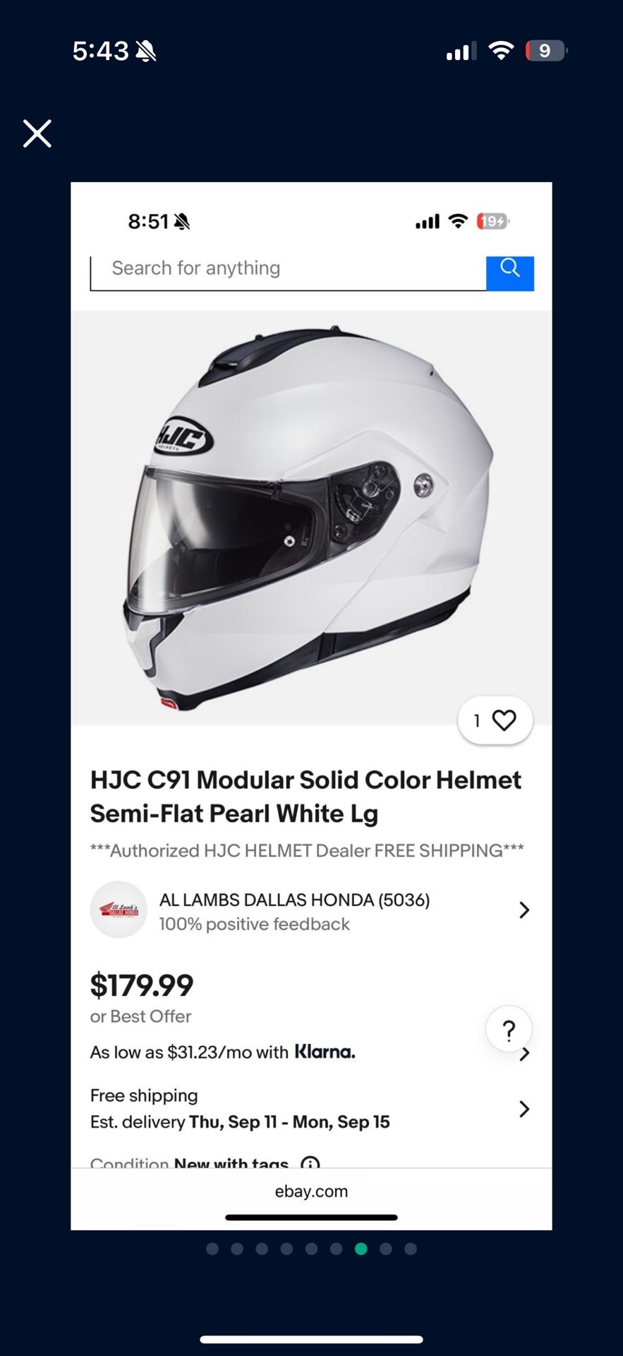 HJC C91 Modular Helmet+HJC SMART B10 Sena Bluetooth System