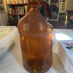 Amber Glass Finger Handle Vintage 