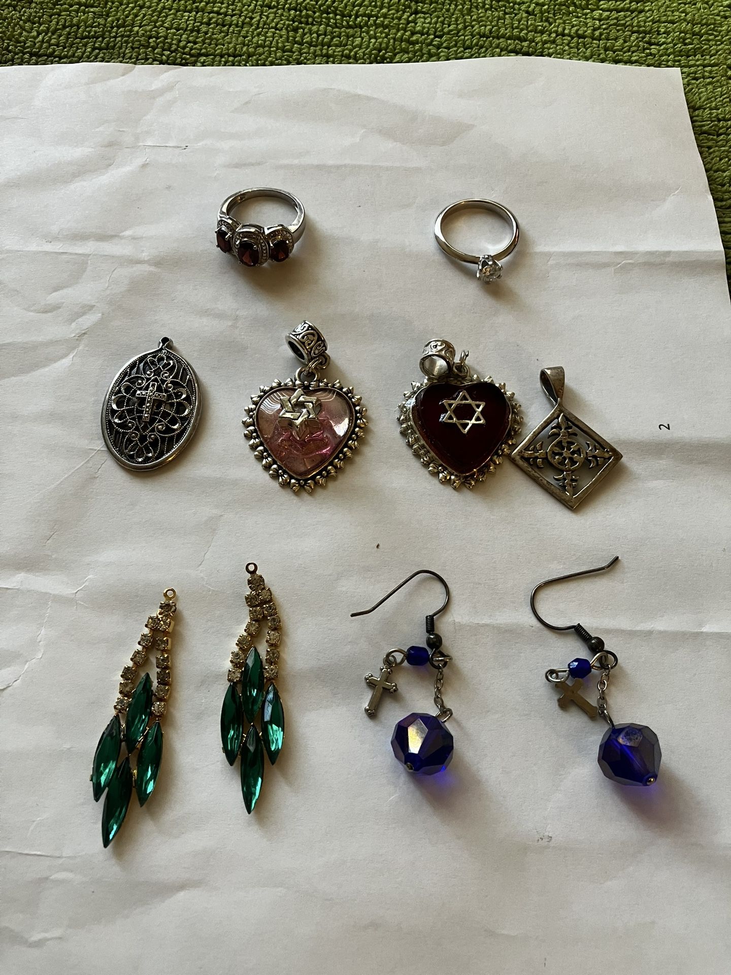 2- Earrings 4-Pendants, 2-Rings