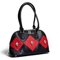 Lux De Ville Black & Red Matte Harlequin Tote