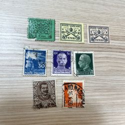 Collection of Vintage Italian and Vatican Stamps Lot of 8 Used
