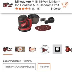 Milwaukee M18 18-Volt Lithium-Ion Cordless 5 in. Random Orbit Sander 
