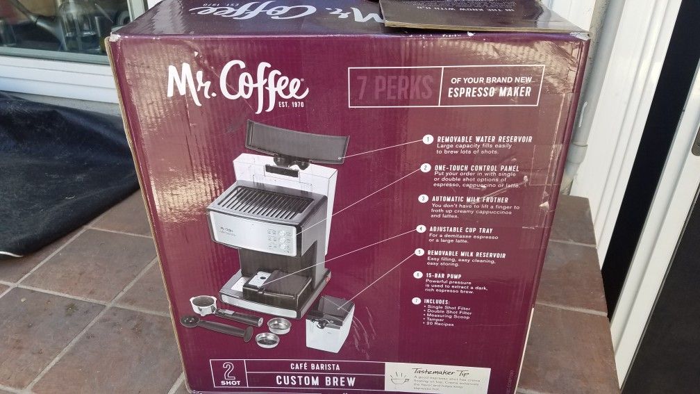 Mr Coffee espresso, latte & cappuccino maker