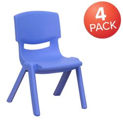 Set Of 4 Stackable Toddler Chairs 