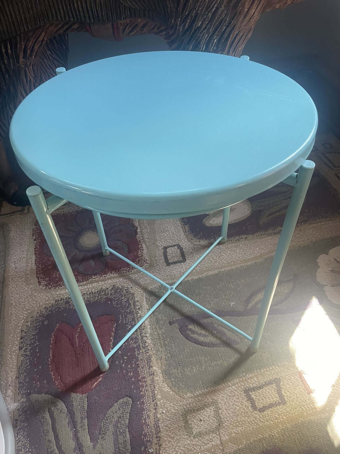 Metal Side End Table 20.5â H x 16â W Reversible Tray Top