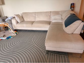 Ivory microfiber sectional