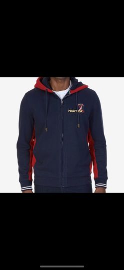 New Men’s Nautica Signature Full Zip Fleece Hoodie Size Small