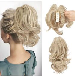 CJL HAIR Claw Clip Short Ponytail Hair Extensions DIY Bendable Metals Messy Bun