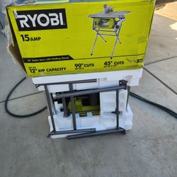 RYOBI 15 Amp 10 in. Compact Portable Corded Jobsite Table Saw with Folding Stand