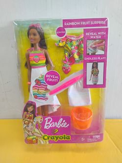 2018 Barbie x Crayola Rainbow Fruit Surprise doll set