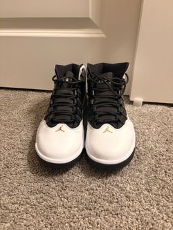 Air Jordan High-Top Sneakers Black White Gold