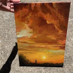 Sunset Oil Painting On Canvas 