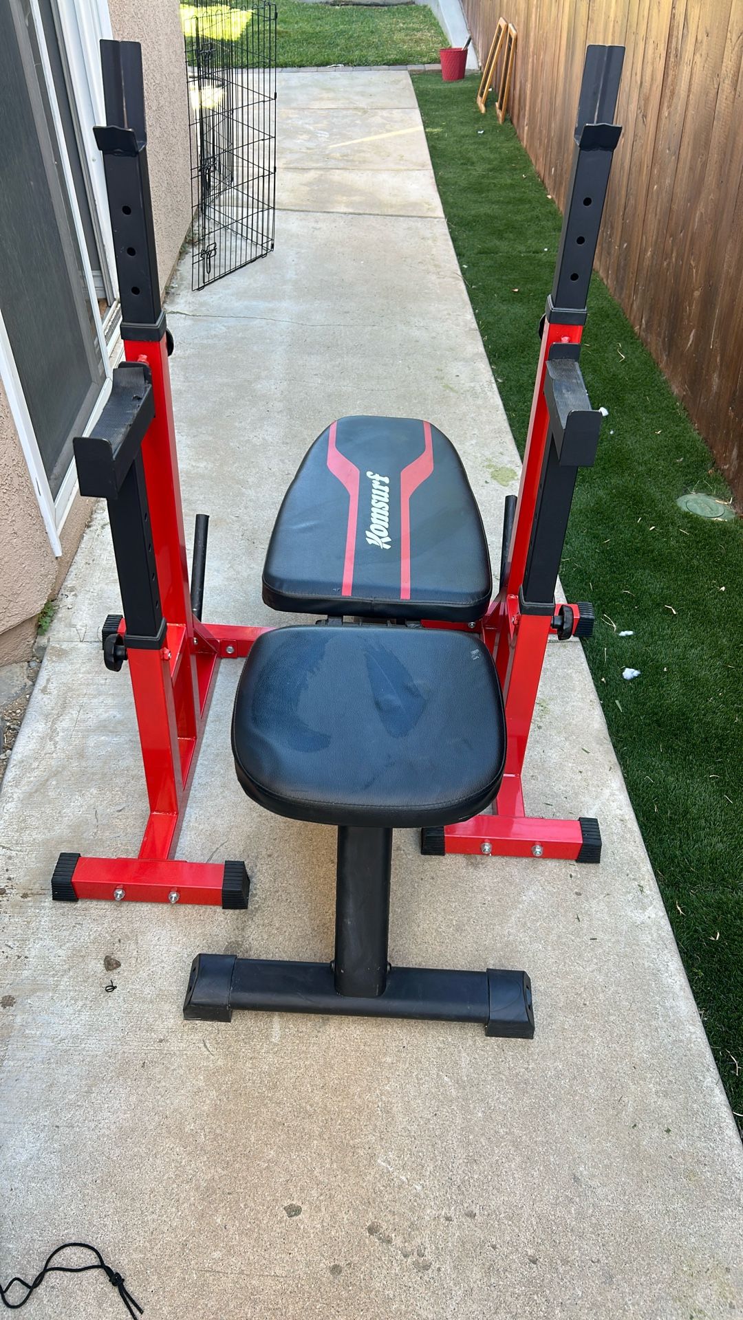 Workout Bench And Weight Rack