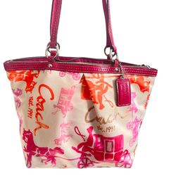 Coach Horse & carriage Pink Small Tote