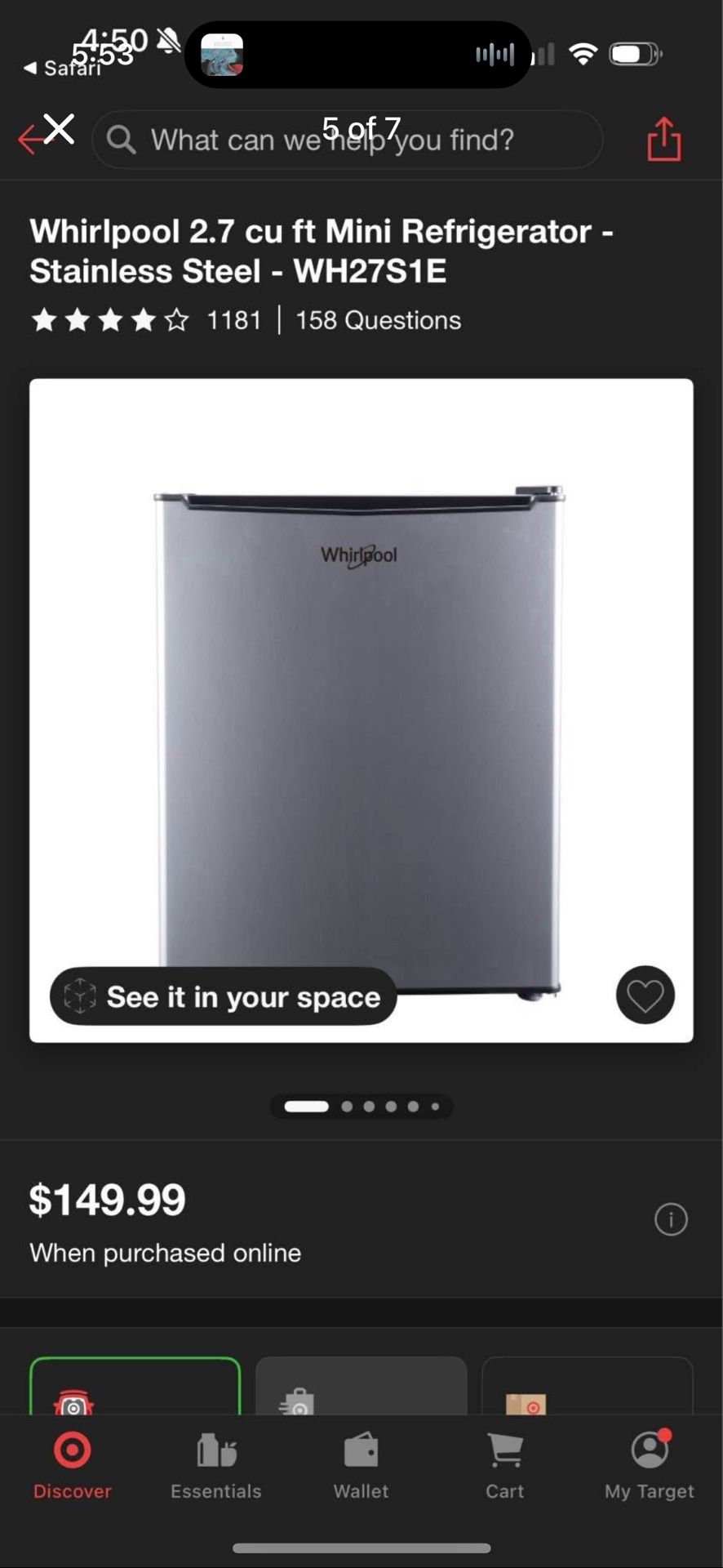 Whirlpool mini Fridge