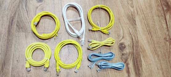 Lot Of 8 Cat 6 ethernet Cables 7ft, 6ft new