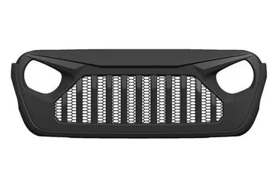 Matte Black Front Bumper Grill Grille For 2018-2021 Jeep Wrangler Gradiator Vader