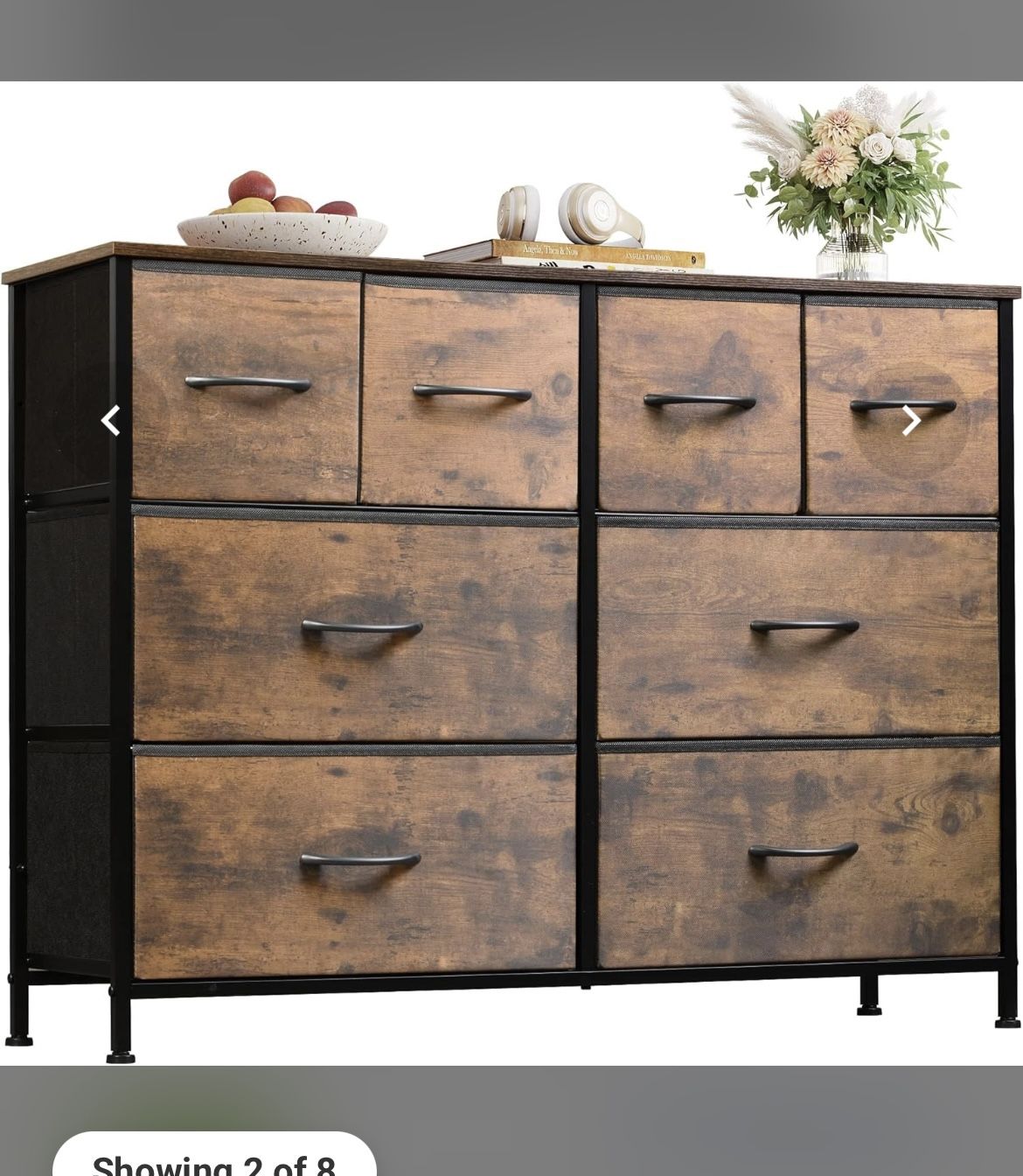  Dresser For Bedroom With 8 Drawers, Wide Fabric Dresser For Storage And Organization, Bedroom Dresser, Chest Of Drawers For Living Room, Closet, Entr