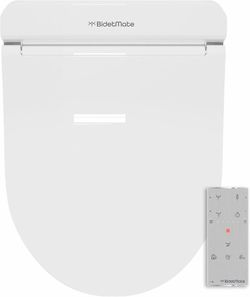 BidetMate 1500 Series Smart Bidet Toilet Seat – Instant Warm Water, Curved Stainless Steel Nozzle, Heated Seat, Warm Air Dryer, and IPX5 Waterproof Re