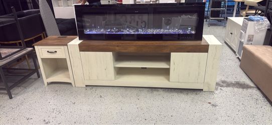 TV Stand with Electric Fireplace Insert