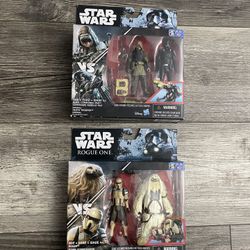 Hasbro Disney Star Wars Rogue One Rebel Commando Pao, Imperial Death Trooper, Moroff, Scarif Stormtrooper Squad Leader 3.75 Figures