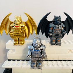 Batman Metallic Armor Super Knights 3pc Minifigure Set LEGO Compatible