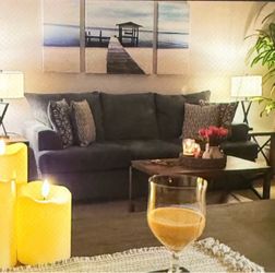 3-Seater Gray Sofa with Pillows Included – Very Good Condition – $350