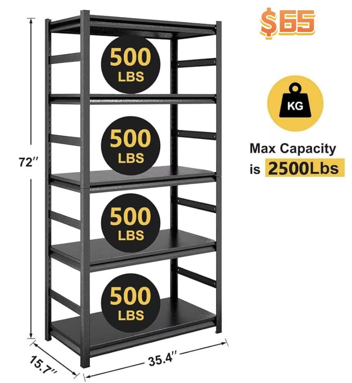 😀 Metal Shelving, Garage Shelves Series, Heavy Duty Storage Shelf, Large Industrial Steel Racks for Garage, Basement and Factories