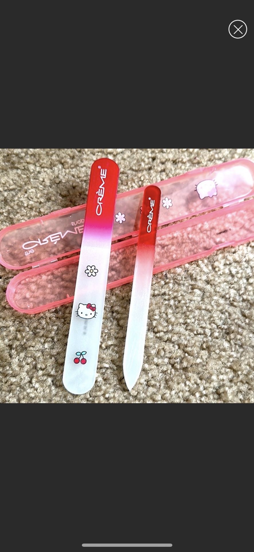THE CREME SHOP X HELLO KITTY PREMIUM GLASS NAIL FILE SET
