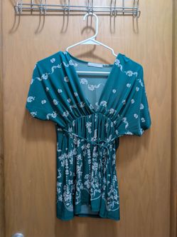 Green silk shirt