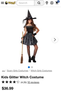 Girls Glitter Witch Costume