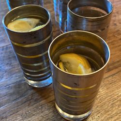 Vintage Set Of Silver Overlay Bar Glasses