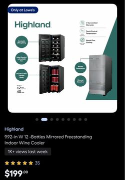 Highland 12-Bottle Freestanding Wine Cooler