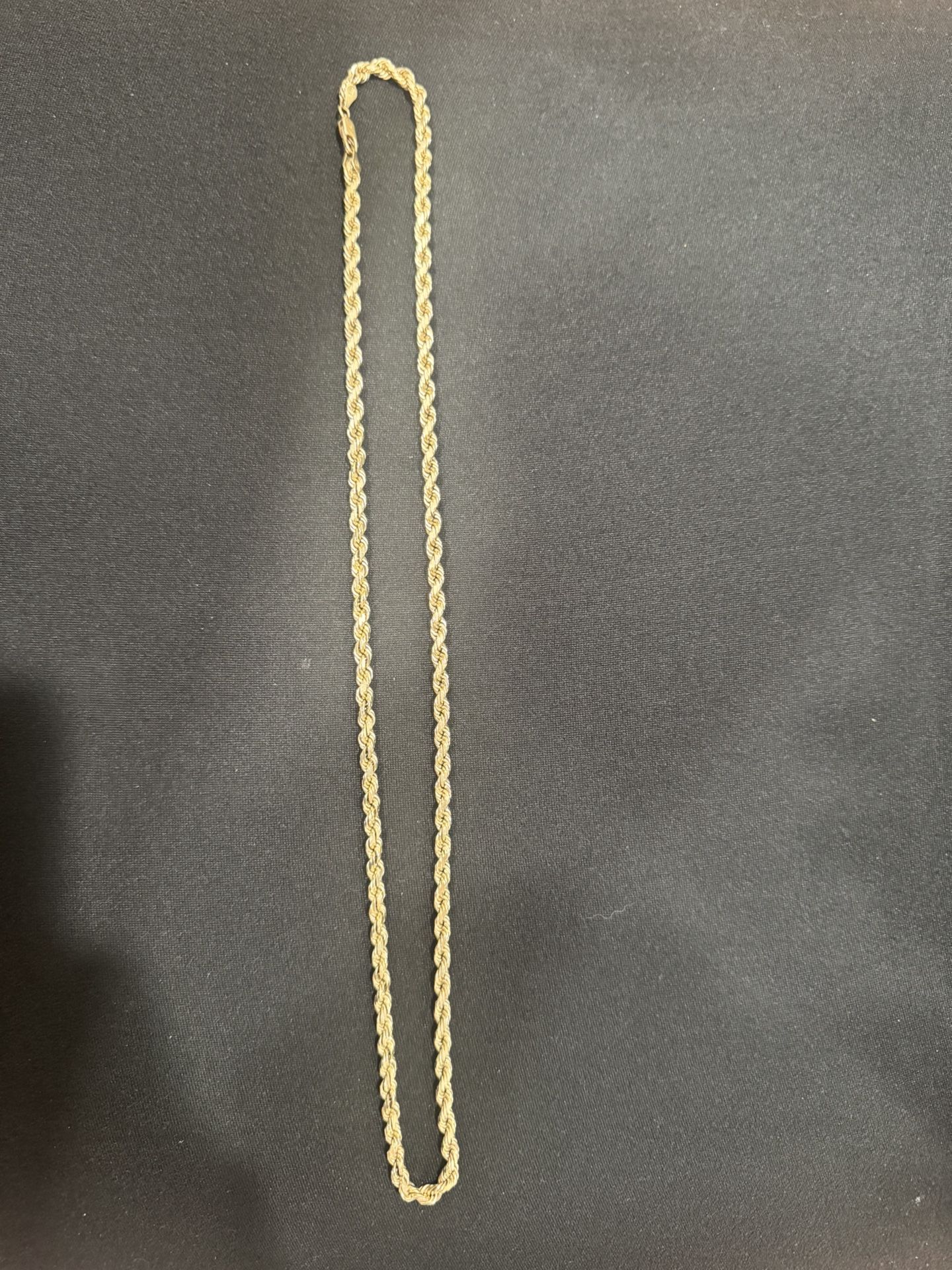 14kt Diamond Cut Rope Necklace. 14k Solid Gold Chain.