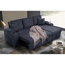 BRAND NEW SECTIONAL SLEEPER COUCH WITH CUP HOLDERS