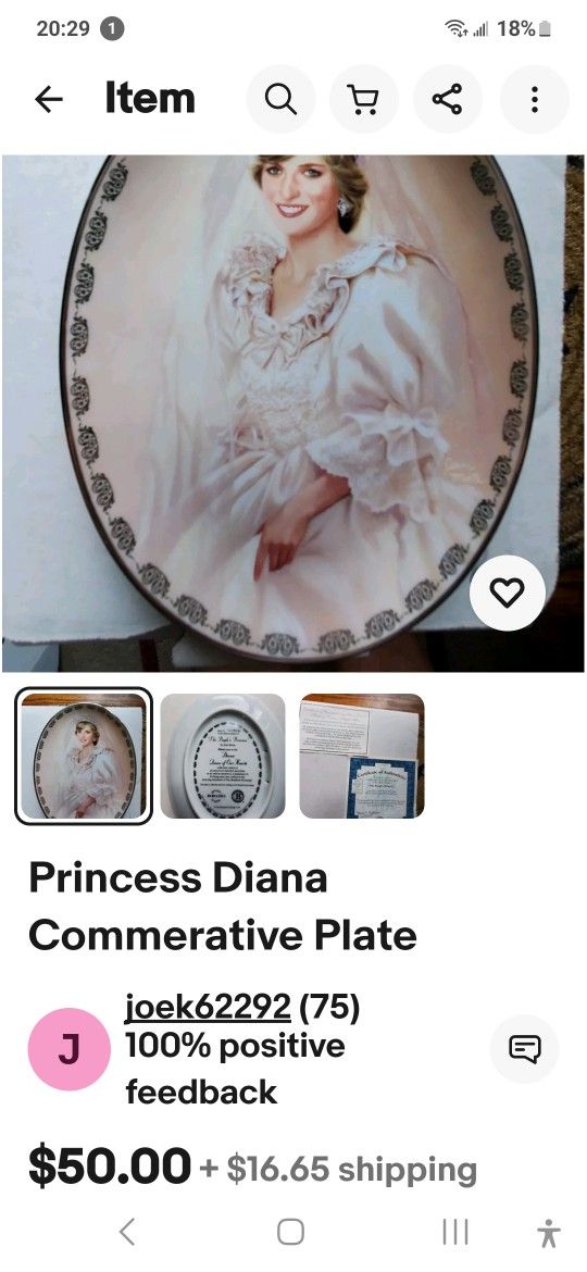 Princess Diana
Commerative Plate