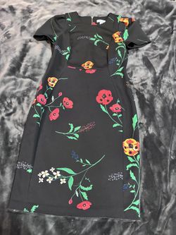 Calvin Klein Women’s 10 Black Floral Sheath Dress Needs Hemming