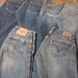 Lot Of Vintage Levi Jeans Women's 6 Pairs 