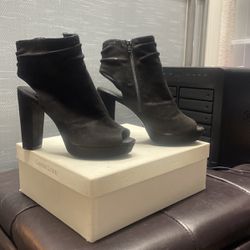 Suede/Black Back Out Ankle Boot Size 8