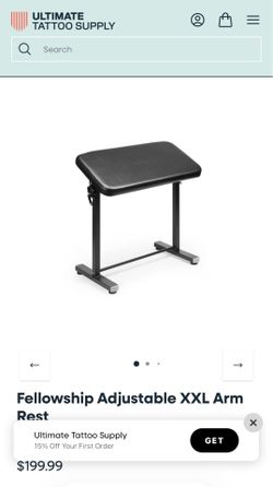 Adjustable tattoo arm rest