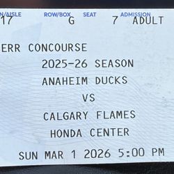 2 Anaheim Ducks Game Tickets