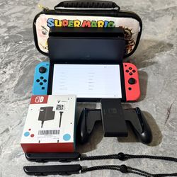 Nintendo Switch OLED Red Blue Bundle 