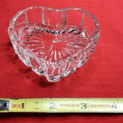 🎁 Gift's Mixed Lot Crystal Heart Trinket Dishes, Flowered Plate