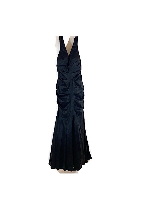 blue dress for baby girl Xscape Evenings Trudy Long Sleeve Ruffle Evening Dress 5889X