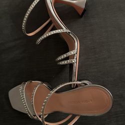 Amina Muaddi NAIMA CRYSTAL SLIPPER - METALIC NAPPA / SILVER Size 37