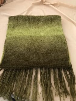 Hand Knit Fringed scarf