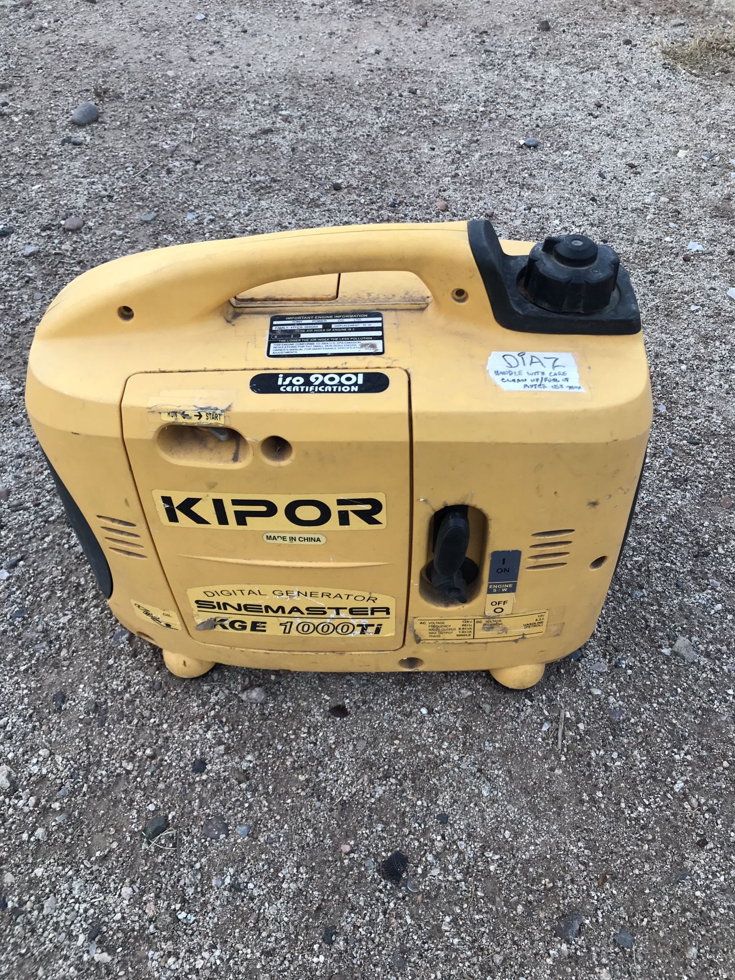 1.05 KVA Digital Sinemaster Generator from Kipor (KGE 1000Ti)