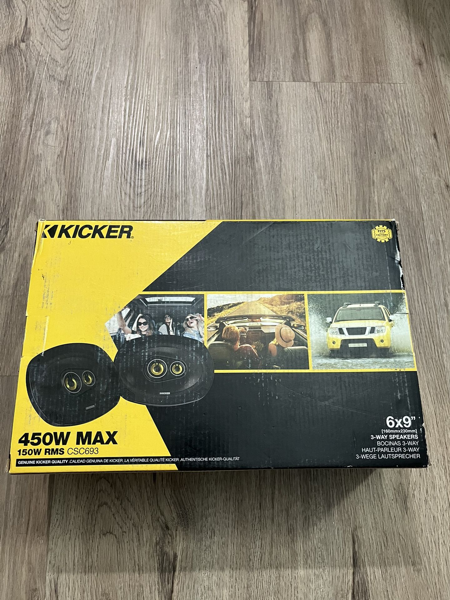 KICKER - CS Series 6" x 9" 3-Way Car Speakers with Polypropylene Cones (Pair) - Yellow/Black