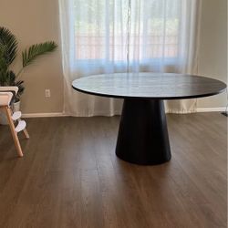 Modern Round Dining Table Black - Free Delivery ✅ New Round Black Dining Table Solid Wood