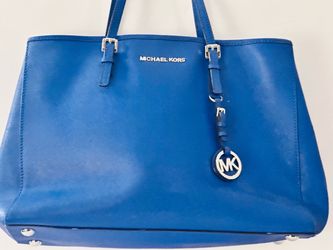 Gorgeous Michael Kors Blue Saffiano Leather Tote Bag